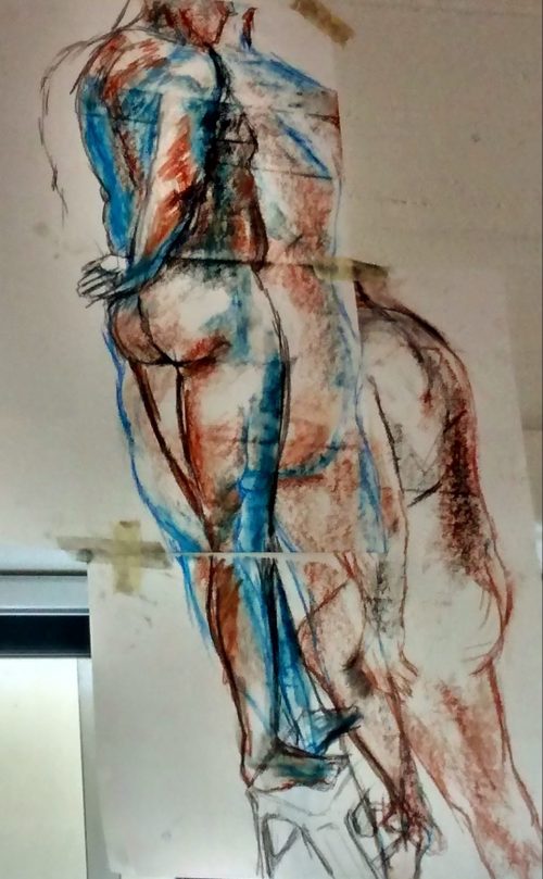 Life Drawing, Conte on paper, 2015