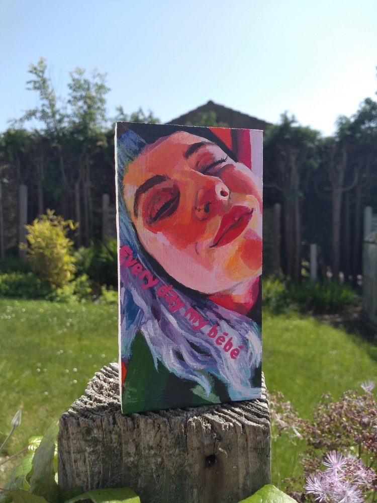 Acrylic on meranti wood, 7 x 13 x 2.5 cm, 2019